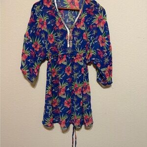 Floral Sheer Cover-Up with Zipper